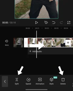Split and delete extra Video