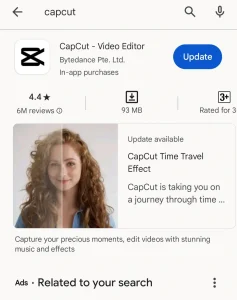 Search the CapCut app