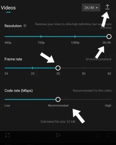 Set frame rate and export
